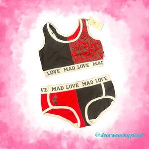 LittleforBig Mad Love Themed SportsBra and Panties Loungewear
